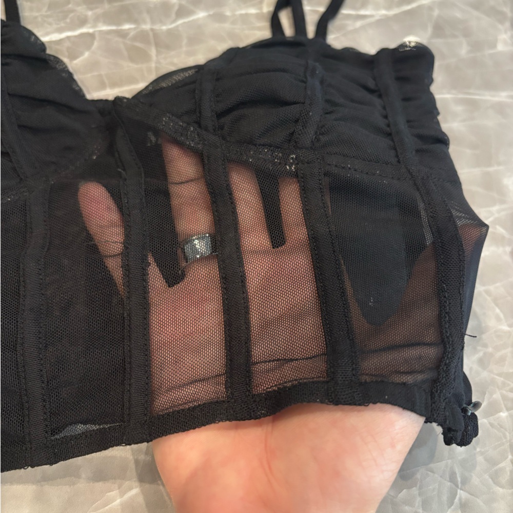 Tiger Mist Elegant Black Mesh Bralette - Picture 2 of 7